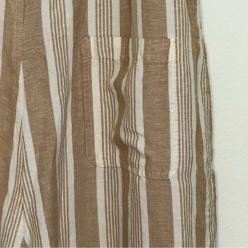 Madewell Striped Tie-Strap Wide-Leg Overalls SZ. XL